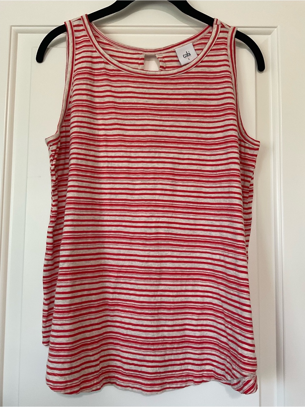 CAbi Orange & White Striped Sleeveless Tank